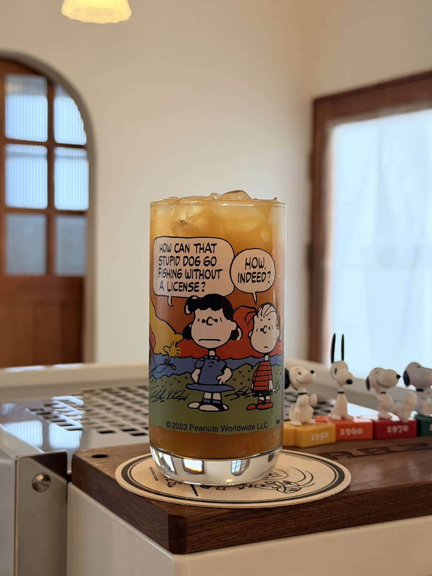 复古美式漫画直筒玻璃杯复古画报冷饮咖啡 杯高透杯图片