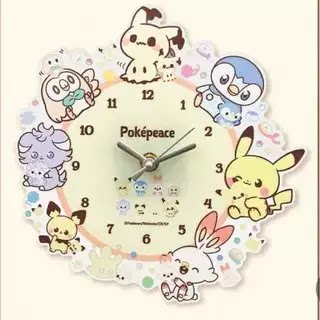pokemon宝可梦新款周边卡通挂钟摆针时钟可爱创意高颜值礼物送人
