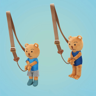 搞笑漫画 被拘捕的可爱毛绒熊熊玩偶 背肩挎