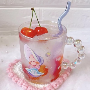 可爱卡通牡蛎宝宝幻彩镭射玻璃马克杯咖啡杯水杯XG9