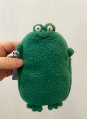 可爱卡通毛绒手作青蛙零钱包学生女情侣钥匙包包配饰