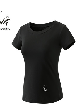 TING陈婷舞蹈莫代尔圆领短袖紧身舞蹈上衣现代舞修身休闲舞蹈服女