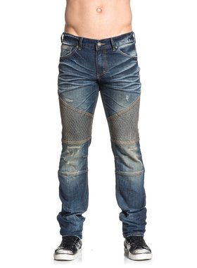 affliction 美式潮牌弹力修身小脚机车水洗做旧休闲男裤牛仔裤