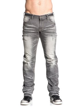 affliction美式潮牌复古做旧水洗修身男士低腰牛仔裤