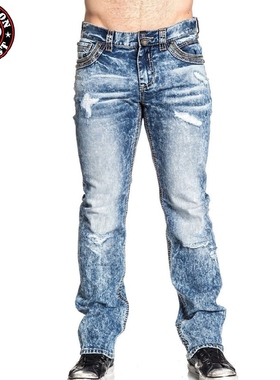 Affliction美国本土潮牌 男款重度水洗破洞牛仔裤