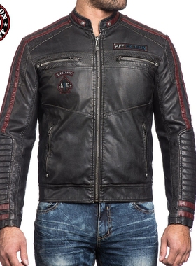 美国本土潮牌Affliction 男士纯手工做旧摩托车机车服饰修身夹克