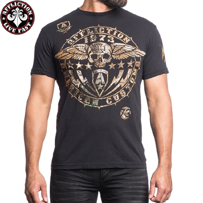 美国本土潮牌男款做旧短袖T恤