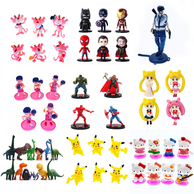 手办花仙子美少女蜘蛛侠吃鸡蛋糕摆件冰雪奇缘粉红豹迷糊娃娃装饰