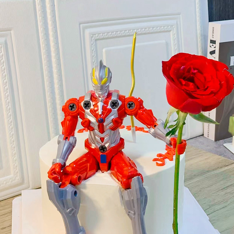 正版超人变形侠蛋糕装饰摆件仿真玫瑰花插件网红英雄战士求婚装扮,节庆用品/礼品,节日装扮用品,淘宝优惠券,粉丝福利购,淘宝优惠卷