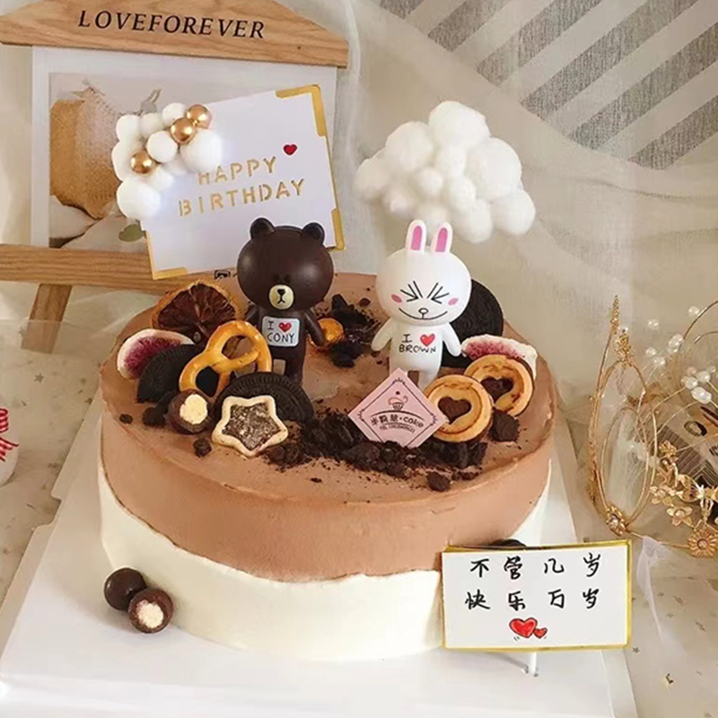 烘焙人偶熊摆件蛋糕装饰