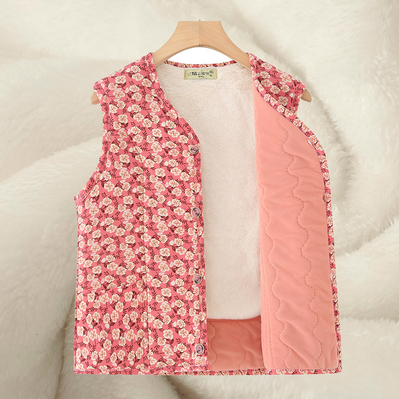 女士新款冬季加绒护背马甲