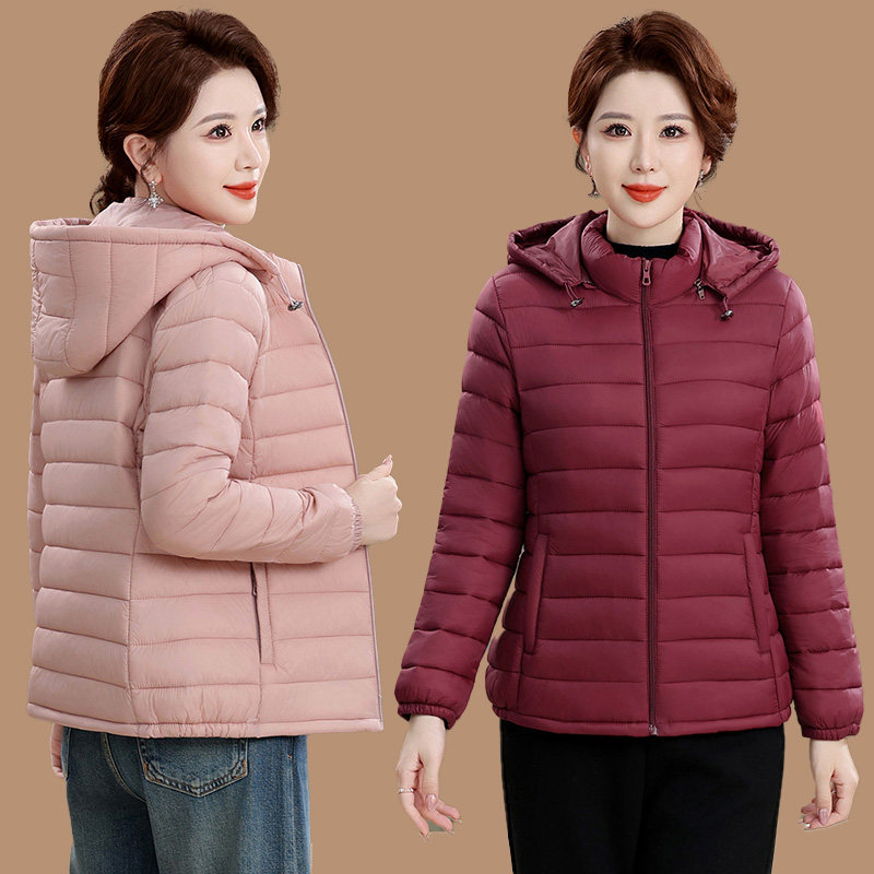 2025新款妈妈轻薄棉服女士立领棉衣百搭洋气冬装显瘦外套棉袄冬季图片