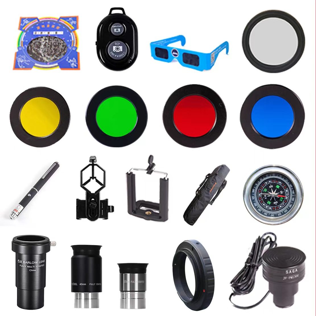 천체 망원경 액세서리 휴대용 가방 익스텐더 휴대폰 카메라 스탠드 달 성운 태양 필터 베이더 필름