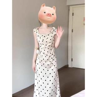 法式 穿搭气质掐腰显瘦长裙 高级感波点连衣裙子女2025新款 夏季