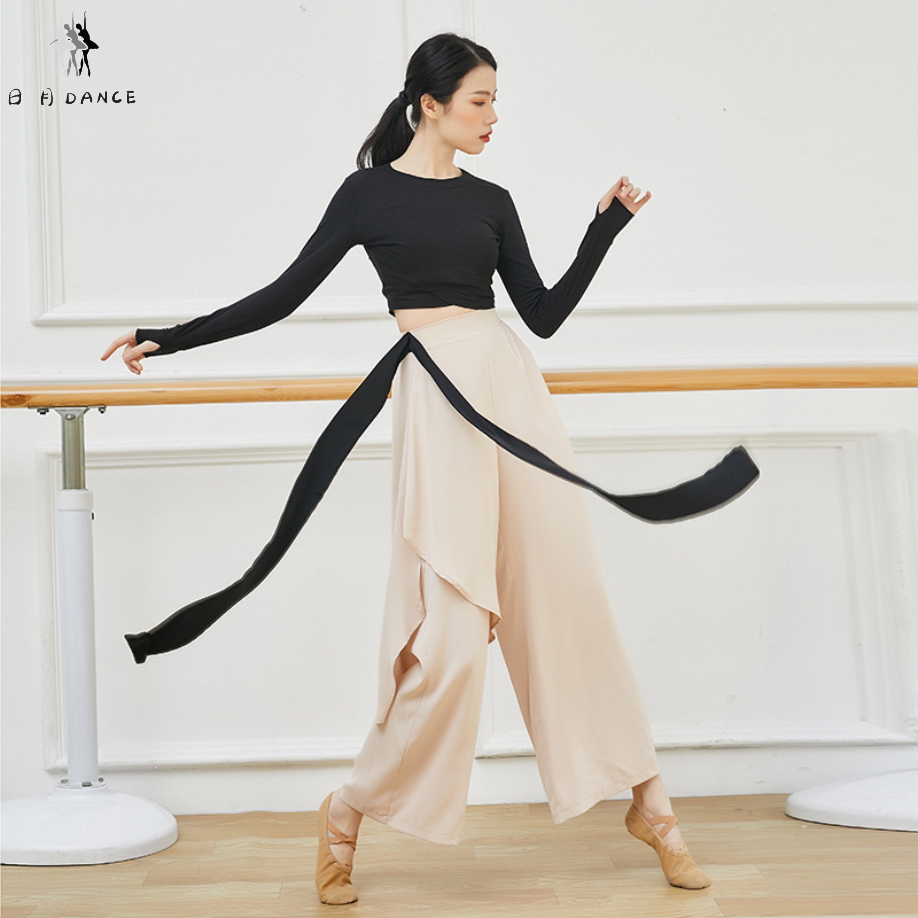 现代舞练功服裤宽松飘逸