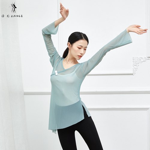 中国古典舞喇叭袖身韵练功服