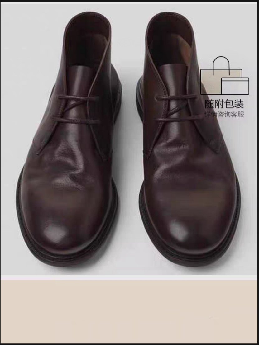 ZAR ZCXY男鞋 黑色软质宽松牛皮短靴马丁靴真皮鞋高帮休闲男靴子