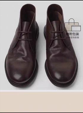 ZAR ZCXY男鞋 黑色软质宽松牛皮短靴马丁靴真皮鞋高帮休闲男靴子