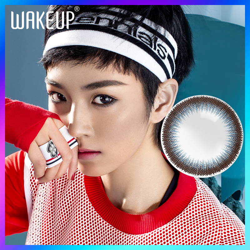wakeup半年抛星空色1p彩色隐形眼镜五折促销