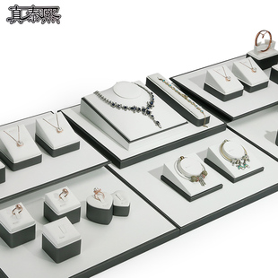 新款珠宝展示道具拉丝首饰摆件项链戒指座耳环手链陈列饰品展示架