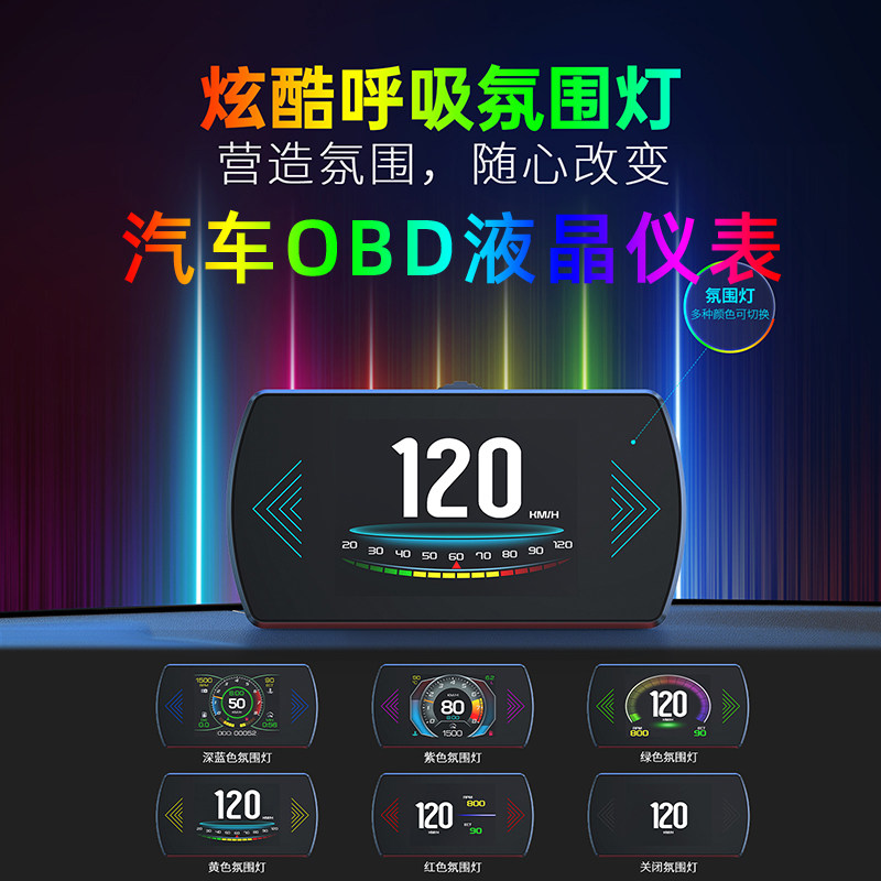 2026车载HUD抬头显示器汽车OBD行车电脑屏智能高清平视投影仪P12