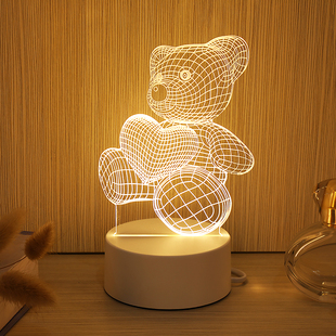 创意小夜灯卧室床头插电摆件可爱梦幻氛围灯儿童睡眠定制少女卡通