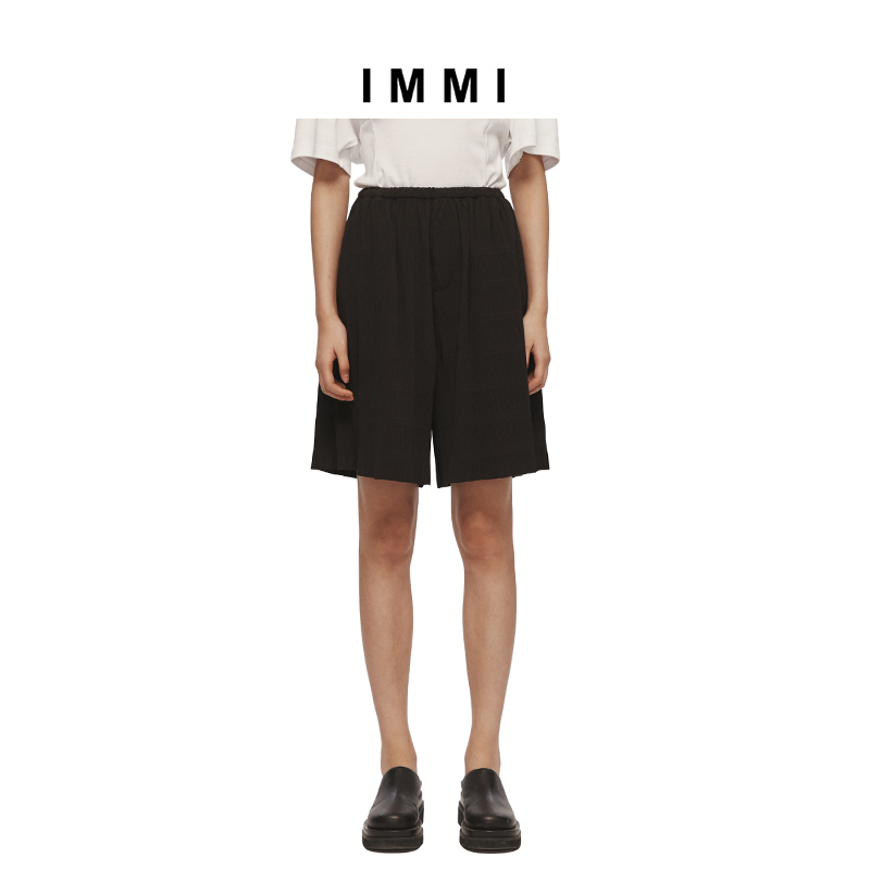 设计师品牌immi手工压褶中裤