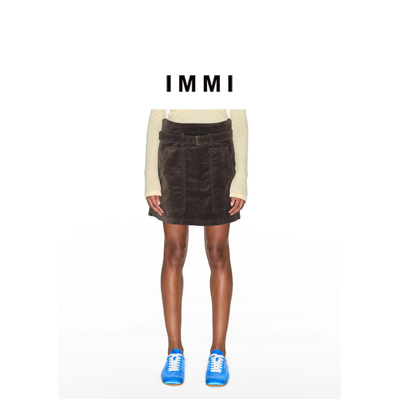 【IMMI】秋季新品水洗平绒宽松口袋短裙MWDFWWSK0880X