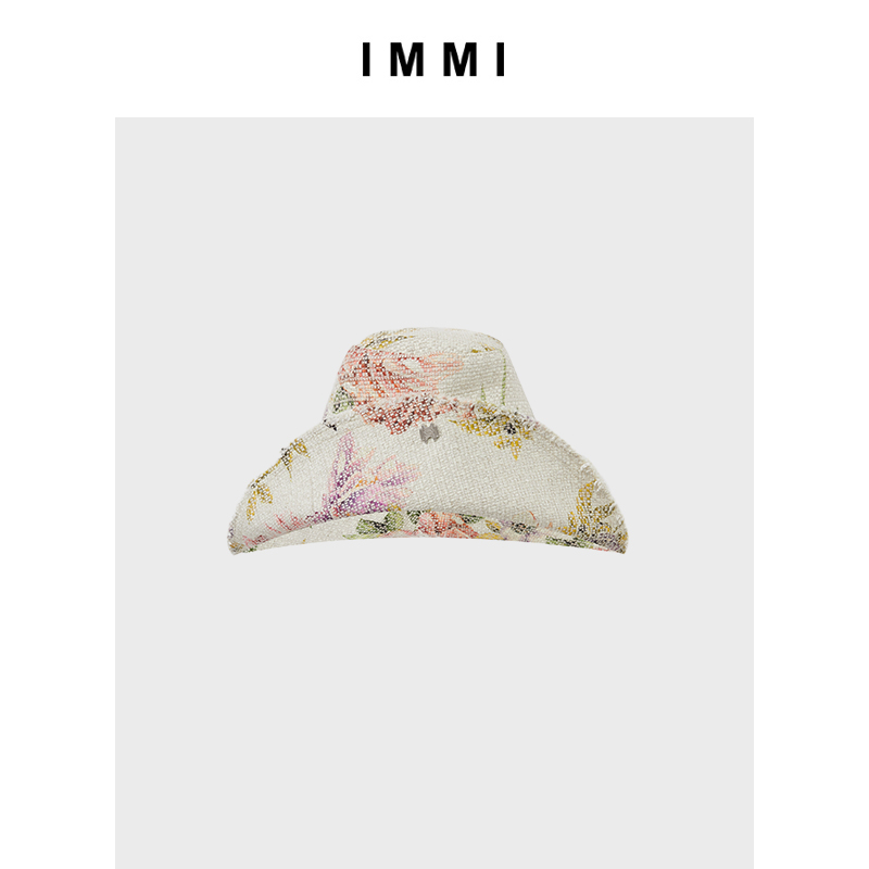 23夏季经轴印花宽帽檐防晒渔夫帽