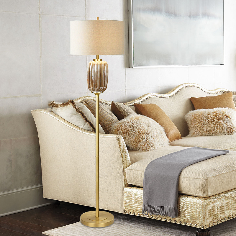 轻奢全铜美式书房卧室落地台灯