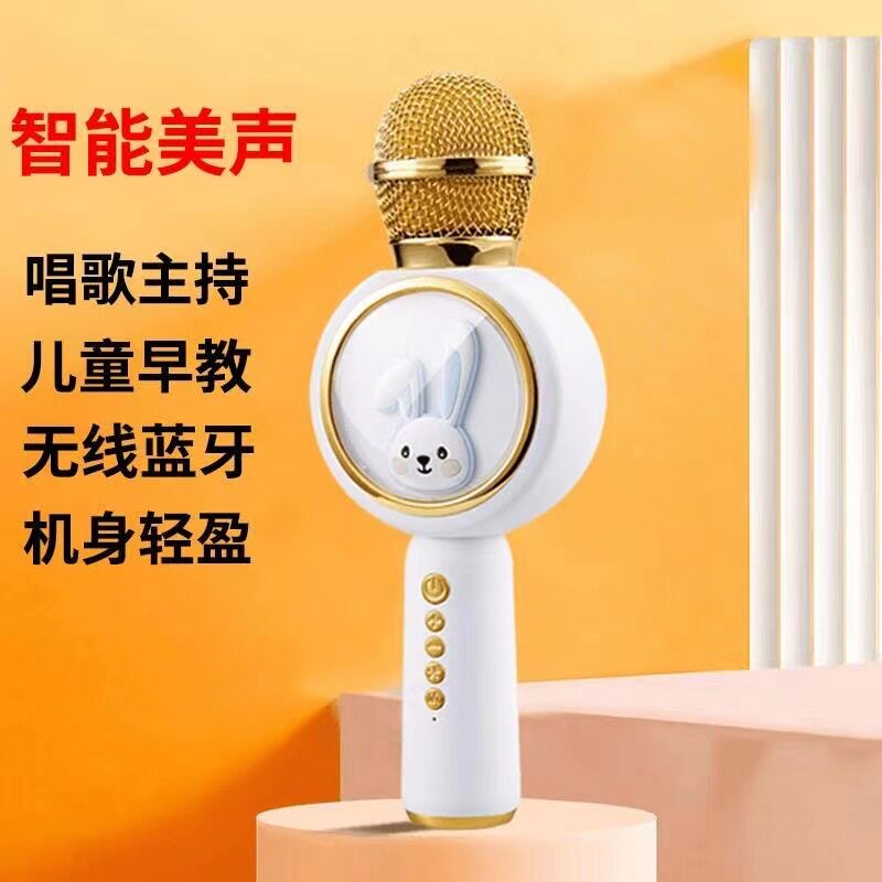 X6儿童无线蓝牙话筒麦克风一体音箱便携式变声器话筒朗诵阅读唱歌