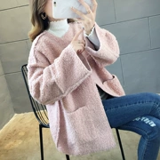 Áo khoác cashmere nữ hạt nhỏ 2019 thu đông 2018 phiên bản mới của Hàn Quốc rộng rãi lười biếng gió dày áo nữ triều - Áo khoác ngắn