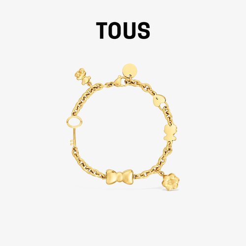 【2026新品】TOUS桃丝熊CHARMING STEEL系列金色链条手链