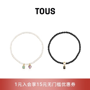 TOUS 珍珠手鏈 桃絲熊小熊心形墜輕奢小眾設計感經典