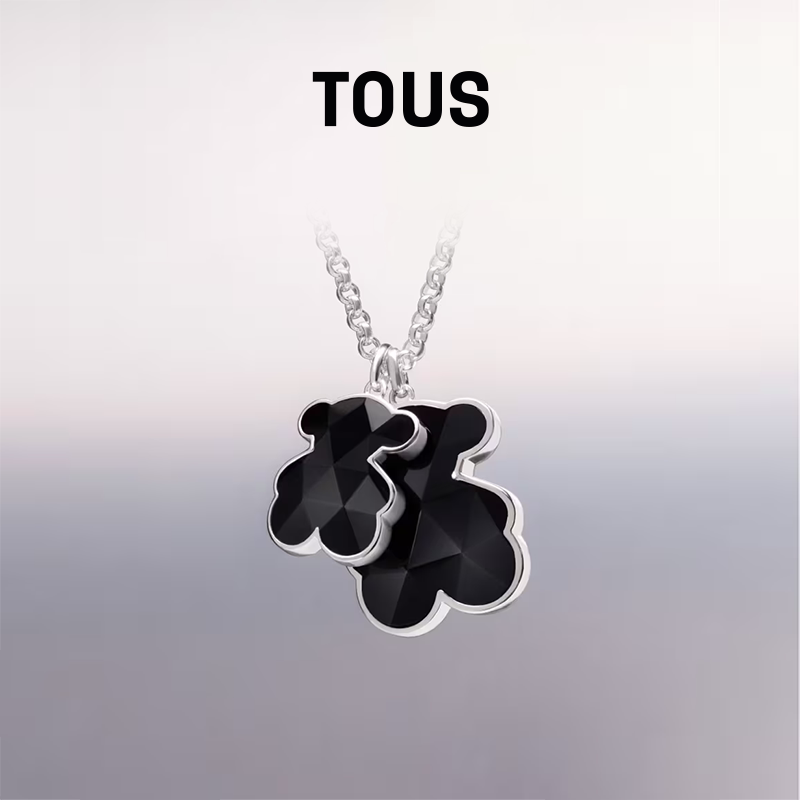 【新品】TOUS桃丝熊Icon Color系列黑玛瑙小熊吊坠生日礼物