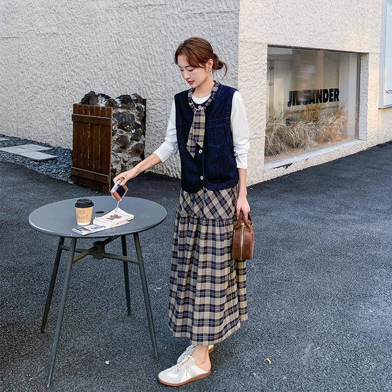 法式休闲甲格纹半身裙套0装女225秋季新款设计件感时尚显马C285-2