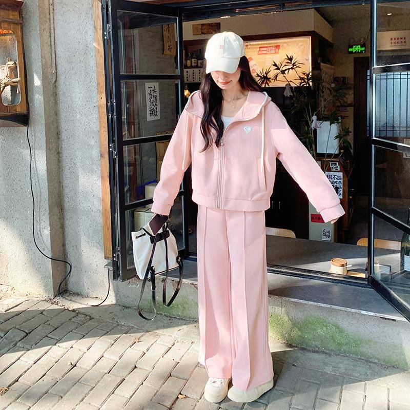 闲套装两女2025秋季C010-855新款休宽松龄洋气连帽开衫卫衣运动裤