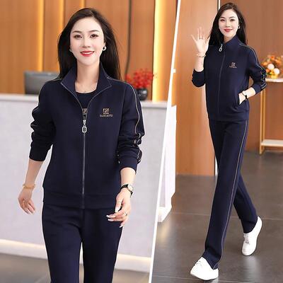 休闲运动套女春秋新款洋气外宽松显瘦士大码户装跑女步9672207三