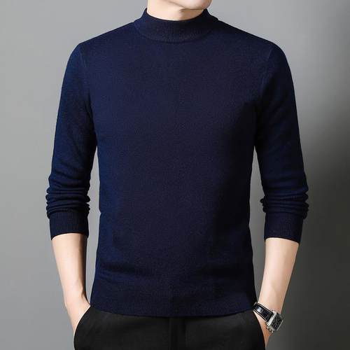 加厚羊衫男6227-P套纯羊山绒毛衣圆领头针织衫秋绒冬新款宽松打底