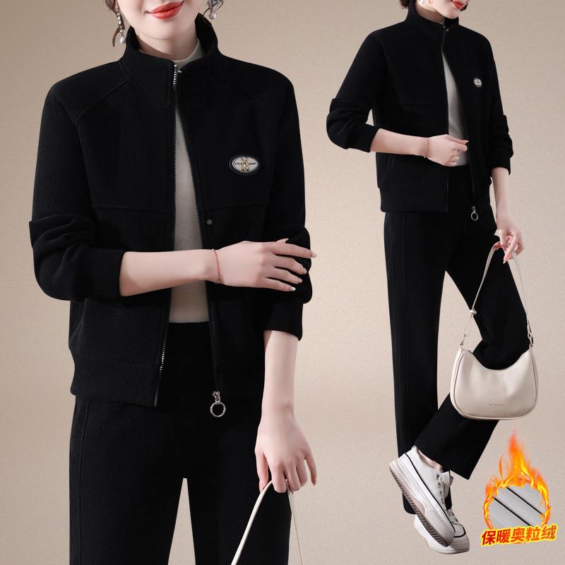 运套装女秋装冬妈妈274171759023年加厚休闲服码加绒卫衣女冬动季