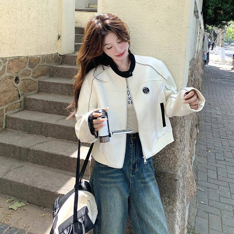 撞色设C198-571计套小香风棒球服外春女季2205新款高级感小个子夹