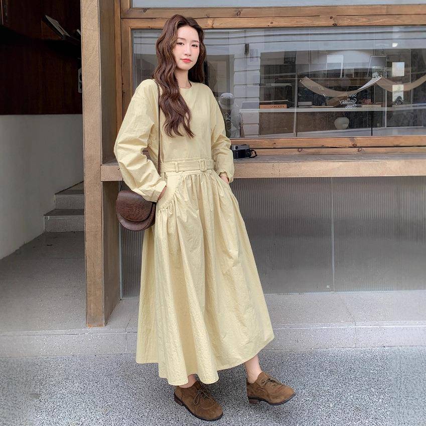 法收腰显瘦连裙女温好柔甜美2025年式秋季C327-991新款超看减龄衣
