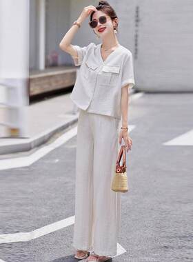 女装时KM9208韩尚休闲套装夏新品版季修身外套上长裤两件衣套