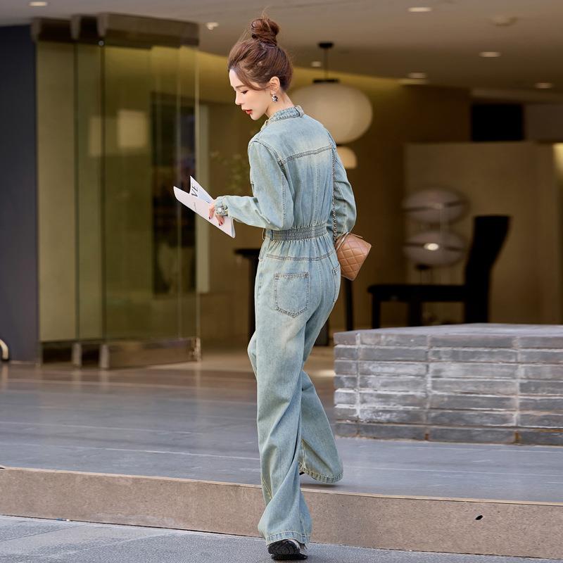 连体衣225春季0新款女装高YQ3313-0级时尚休闲高腰牛仔体连1裤 YQ
