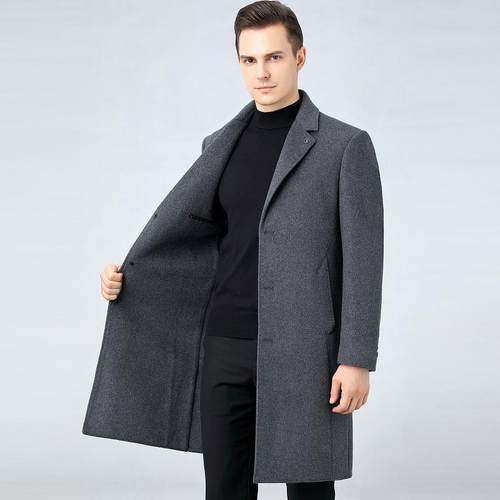 高档长款男双羊面呢务羊毛大衣冬装韩服版时尚商大2287-ZZ码西绒