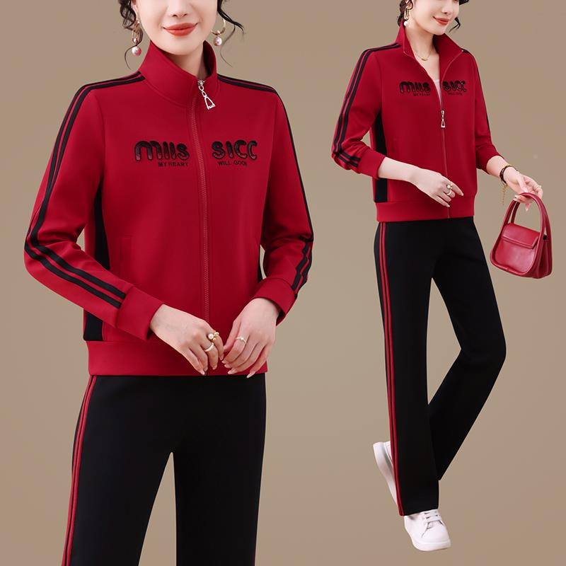 装205O春秋时尚运动女长袖2PLO领透气休闲套装跑96839119步健身训