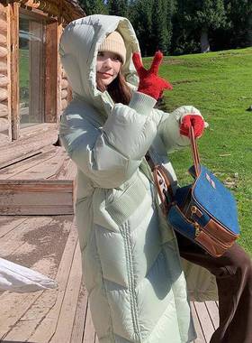 女时式棉新款衣2A262-D99024冬季女装连帽加长款尚棉袄保暖棉服 D