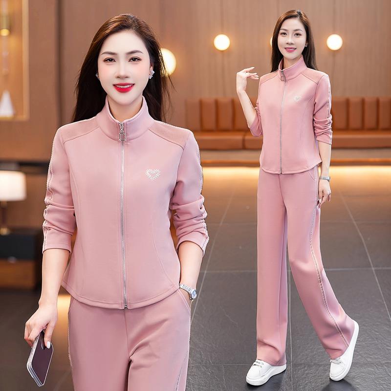 225春秋新款运女动休闲装现长袖P0O96888289LO领棉质套装货供应爆