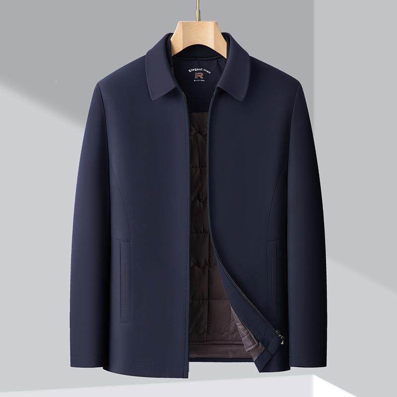 5895-NN205冬季中年2爸男士棉衣外套爸装翻加厚领保暖棉服可拆卸