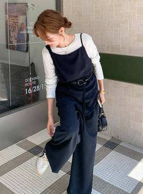 蓝色设计感甲马轻套装女20衫C115-23325秋季新款气质熟风打底阔腿